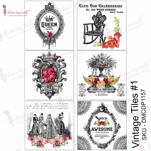 Picture of Dress My Craft Φύλλο Μεταφοράς Εικόνας A4 - Vintage Tile #1