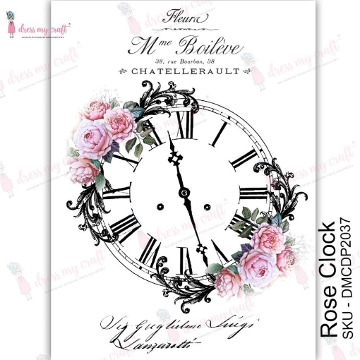 Picture of Dress My Craft Φύλλο Μεταφοράς Εικόνας A4 - Rose Clock