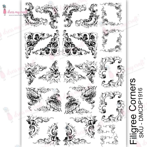 Picture of Dress My Craft Φύλλο Μεταφοράς Εικόνας  A4 - Filigree Corners