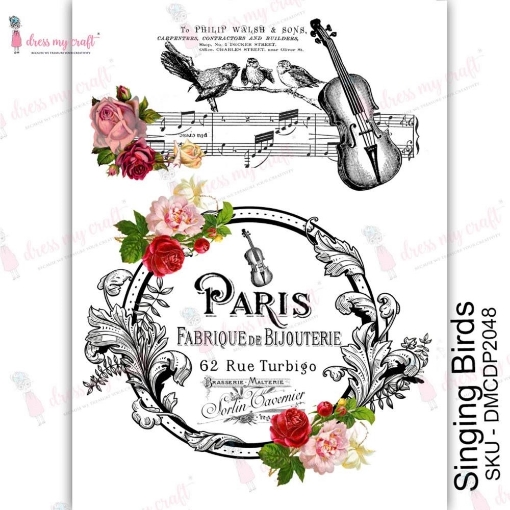 Picture of Dress My Craft Φύλλο Μεταφοράς Εικόνας  A4 - Singing Birds