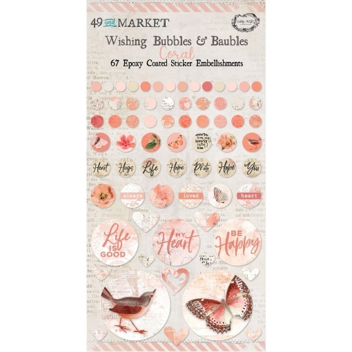 Picture of 49 And Market Epoxy Coated Wishing Bubbles & Baubles – Coral | Εποξικά Διακοσμητικά με Γυαλιστερό Φινίρισμα