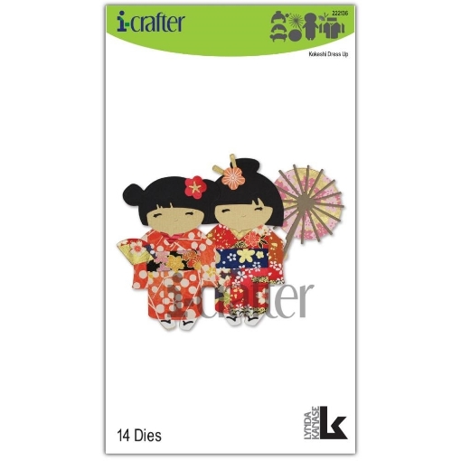 Picture of i-Crafter Dies Μήτρες Κοπής- Γιαπωνέζικη Κούκλα Kokeshi Dress Up, 14 τεμ