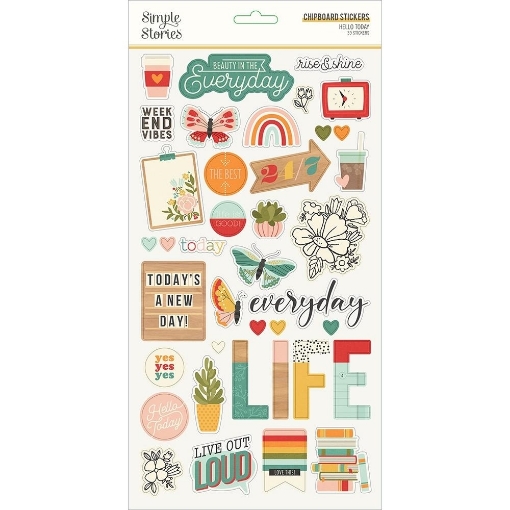 Picture of Simple Stories Hello Today Chipboard Αυτοκόλλητα 6"X12"