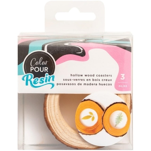 Picture of American Crafts Color Pour Resin Coasters - Hollow Wood