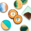 Picture of American Crafts Color Pour Resin Coasters - Hollow Wood