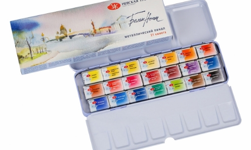 Picture of 🎨 St. Petersburg White Nights – Artist Grade Σετ Ακουαρέλας 21 Full Pan σε Μεταλλική Κασετίνα