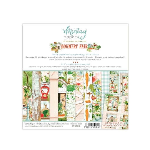 Picture of Mintay Papers Μπλοκ Scrapbooking Διπλής Όψης 6''x 6"- Country Fair