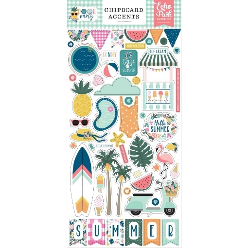Picture of Echo Park Pool Party Αυτοκόλλητα Chipboard 6"X13"- Accents