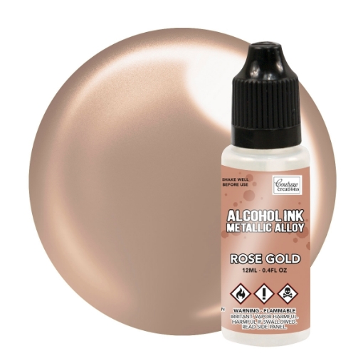Picture of Couture Creations Metallic Alloys Alcohol Ink | Μελάνι Οινοπνεύματος Metallic 12ml - Rose Gold