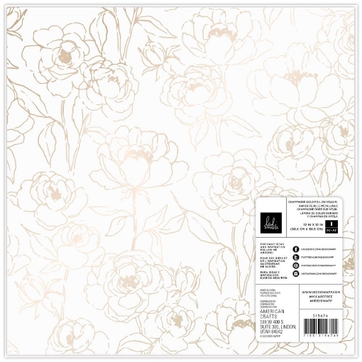 Picture of Heidi Swapp Care Free Specialty Paper 12"X12" - Vellum with Champagne Foil
