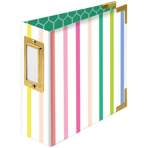 Picture of We R Memory Keepers Paper Wrapped D-Ring Album 4"X4" Striped By Paige Evans - Άλμπουμ με Κρίκους της Paige Evans