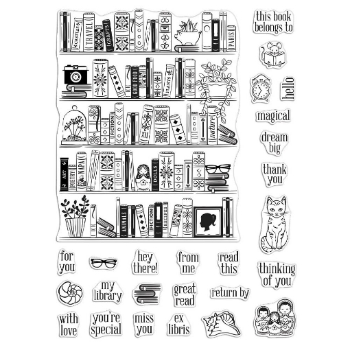 Picture of Hero Arts Poly Clear Stamp Set Σετ Διάφανες Σφραγίδες  – Bookcase Peek-A-Boo, 26τεμ