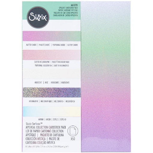 Picture of Sizzix Surfacez Opulent Cardstock Pack Πακέτο Ειδικών Χαρτιών για Kατασκευές & Die Cutting 8" x 11.5" - Mystical, 50τεμ.