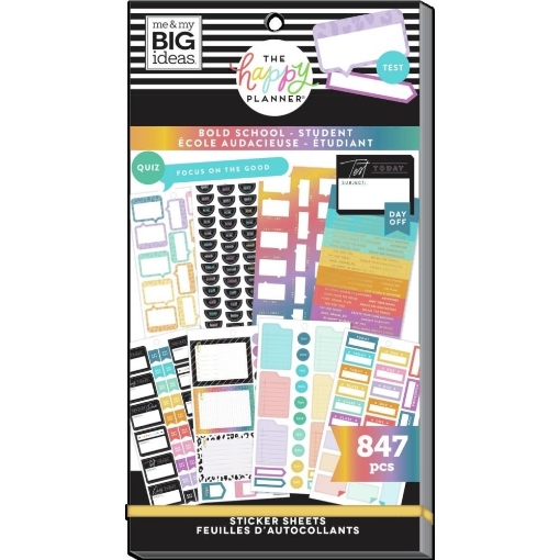 Picture of Happy Planner Sticker Value Pack Μπλοκ με Αυτοκόλλητα - Student, Bold School, 847τεμ.