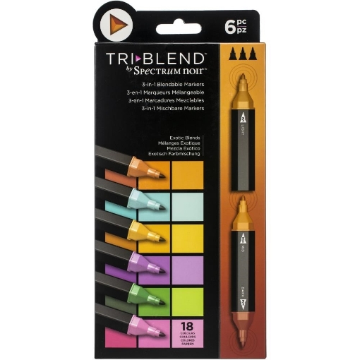 Picture of Spectrum Noir TriΒlend Markers Μαρκαδόρος Οινοπνεύματος 3 Σε 1 - Exotic Blends, Σετ 6 τεμ