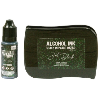 Picture of Couture Creations Stayz In Place Pearlised Alcohol Ink Pad Μελάνι Οινοπνεύματος σε Ταμπόν με Ανταλλακτικό - Jet Black, 2τεμ.