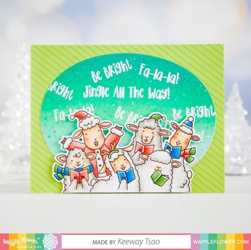 Picture of Waffle Flower Crafts Σετ Διάφανες Σφραγίδες & Μήτρες Κοπής – Fa-La-La, 21τεμ