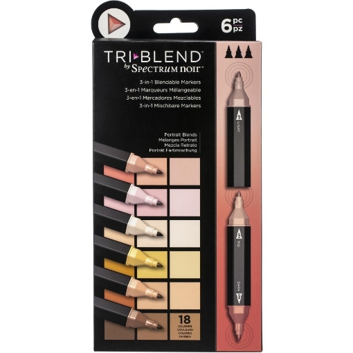 Picture of Spectrum Noir TriBlend Markers Μαρκαδόρος Οινοπνεύματος 3 Σε 1 - Portrait Blends Σετ, 6 τεμ