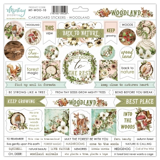 Picture of Mintay Papers Αυτοκόλλητα Chipboard - Woodland