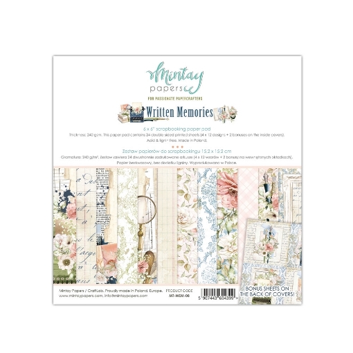 Picture of Mintay Papers Μπλοκ Scrapbooking Διπλής Όψης 6" x 6" - Written Memories