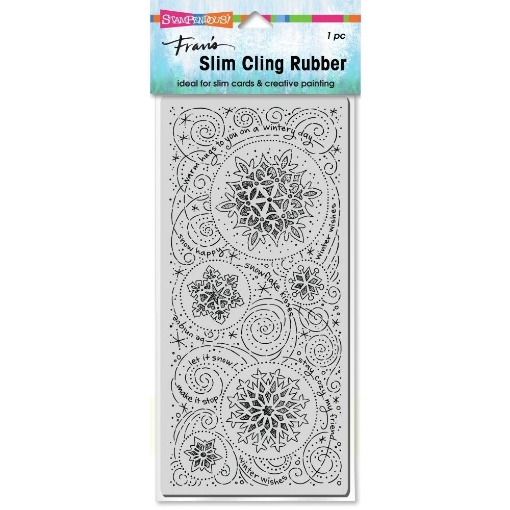 Picture of Stampendous! Fran's Slim Cling Rubber Stamp Σφραγίδα  - Slim Snowflake Wishes