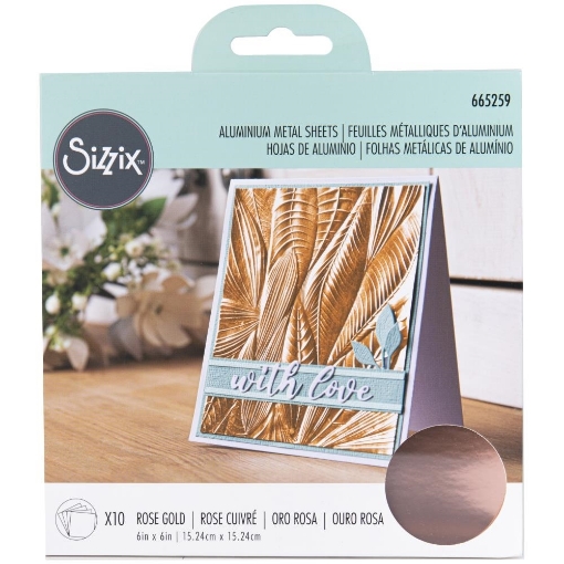 Picture of Sizzix Surfacez Μεταλλικά Φύλλα Αλουμινίου | Rose Gold, 6" x 6"