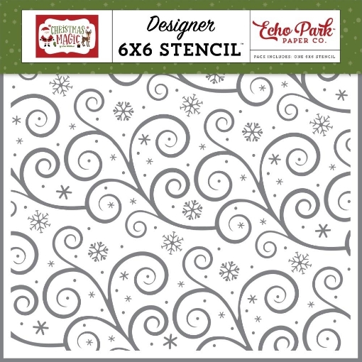 Picture of Echo Park Στένσιλ 6”x6”- Christmas Magic, Swirling Snowflakes