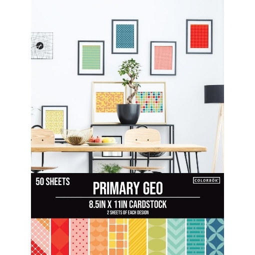 Picture of Colorbok Primary Geometric Μπλοκ Χαρτιών Scrapbooking Μονής Όψης 8,5" x 11", 50 Φύλλα