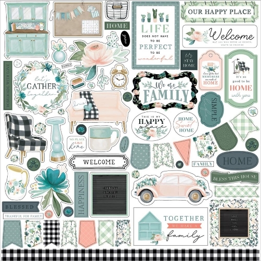 Picture of Carta Bella Cardstock Stickers 12"X12" – Gather At Home, Elements