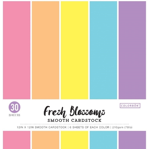 Picture of Colorbok Fresh Blossoms Μπλοκ Μονόχρωμου Smooth Cardstock 12" x 12", 30 Φύλλα