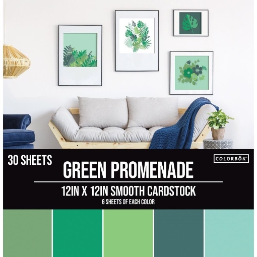 Picture of Colorbok Green Promenade Μπλοκ Μονόχρωμου Smooth Cardstock 12" x 12", 30 Φύλλα