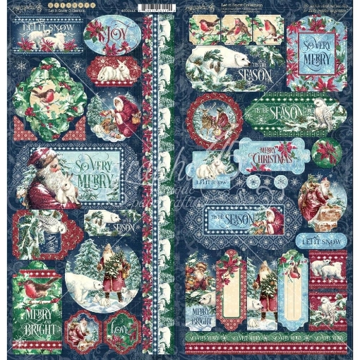 Picture of Graphic 45 Cardstock Stickers 12"X12" - Let It Snow