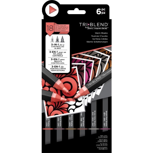 Picture of Spectrum Noir TriBlend Μαρκαδόροι Οινοπνεύματος 3 Σε 1  - Warm Shades, Σετ 6 τεμ