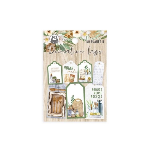Picture of P13 Cardstock Ephemera Διακοσμητικά Tags Διπλής Όψης - There Is No Planet B, Decorative Tags No.3, 7τεμ