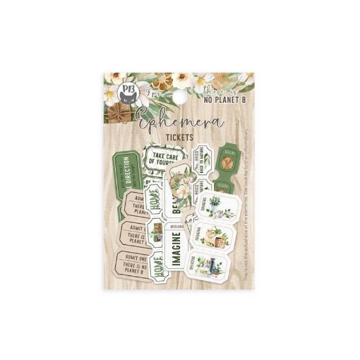 Picture of P13 Cardstock Ephemera Διακοσμητικά Διπλής Όψης - There Is No Planet B, Tickets, 9τεμ