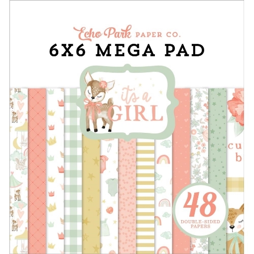 Picture of Echo Park Double-Sided Mega Paper Pad 6"X6" - It's A Girl