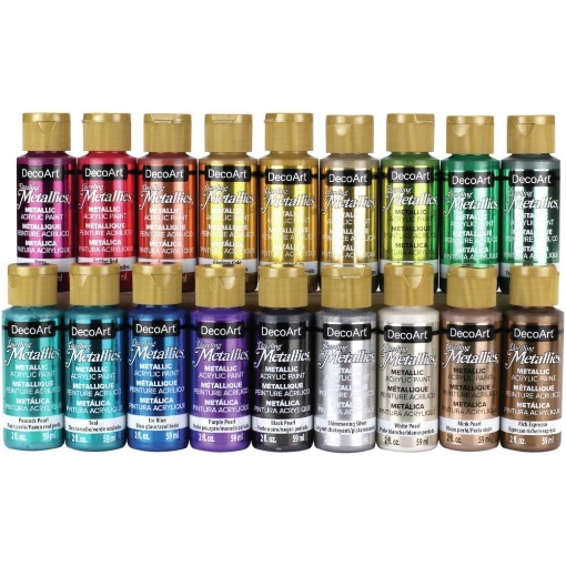 Picture of DecoArt Dazzling Metallics | Gloss Metallic Acrylic Paints – Fan Favorites Value Pack, 18×59ml