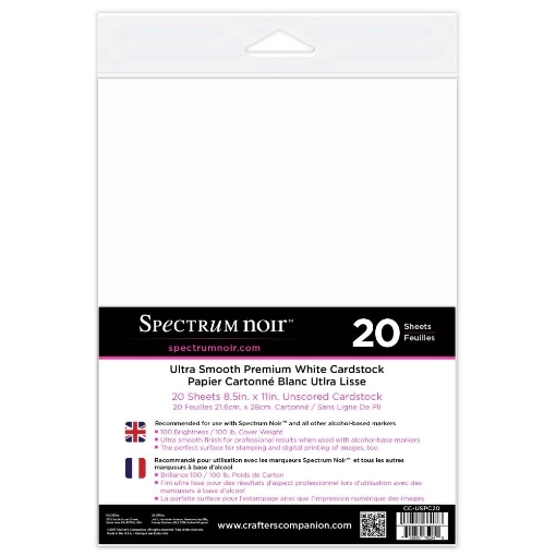 Picture of Spectrum Noir Ultra Smooth Premium Cardstock 8.5"X11" - White, 20 φύλλα