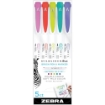 Picture of Zebra Mildliner Brush Refresh | Διπλοί Μαρκαδόροι Brush & Fine – Assorted Colors, 5τεμ.