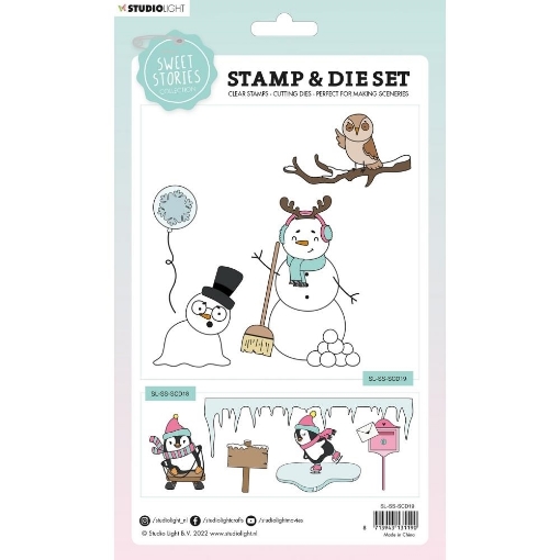 Picture of Studio Light Sweet Stories Σετ Σφραγίδες και Μήτρες Κοπής- Nr. 19, Snowman, 36τεμ.