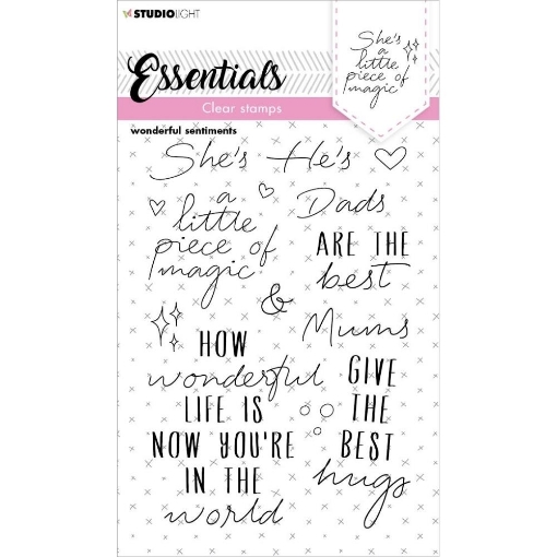 Picture of Studio Light Essentials Clear Stamps Set Σετ Διάφανες Σφραγίδες - Wonderful Sentiments Nr. 173, 14τεμ