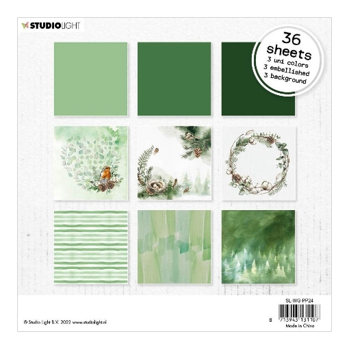 Picture of Studio Light Winter Garden Μπλοκ Scrapbooking Διπλής Όψης 6"X6" - Nr. 24, Greens