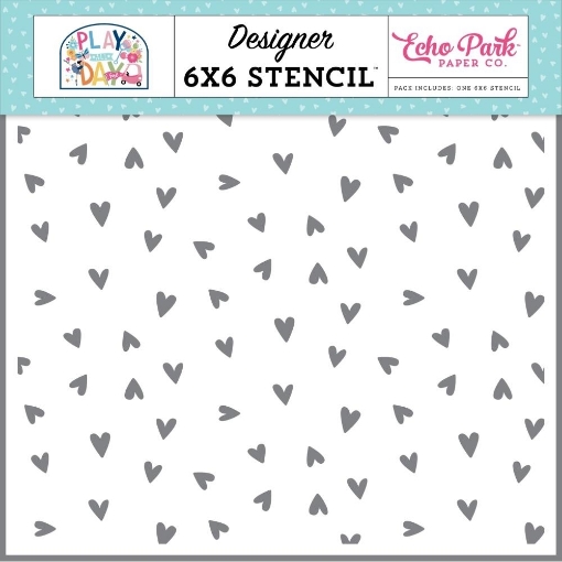 Picture of Echo Park  Στένσιλ 6”x6” - Play All Day Girl, Sweet Hearts