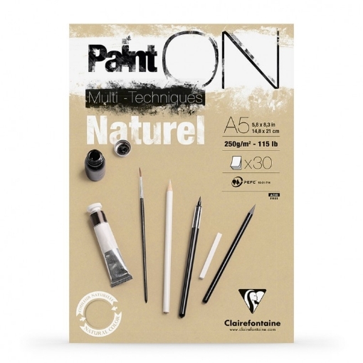 Picture of Clairefontaine Μπλοκ Ζωγραφικής PaintOn Multi-Technique  Pad - Natural A5