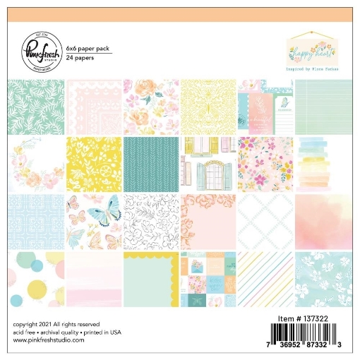 Picture of Pinkfresh Studio Συλλογή Χαρτιών Scrapbooking Διπλής Όψης 6" x 6" - Happy Heart