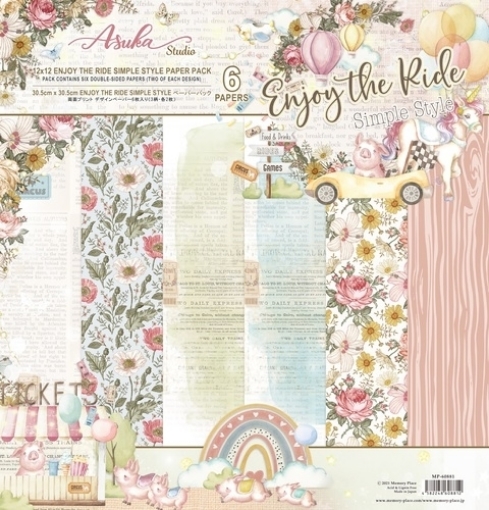 Picture of Asuka Studio Kawaii Συλλογή Χαρτιών Scrapbooking Διπλής Όψης 12"X12" - Enjoy The Ride, Simple Style