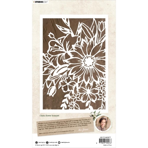 Picture of Studio Light Jenine's Mindful Art Essentials Στένσιλ 6"X8" - Nr. 77, Open Flower Bouquet