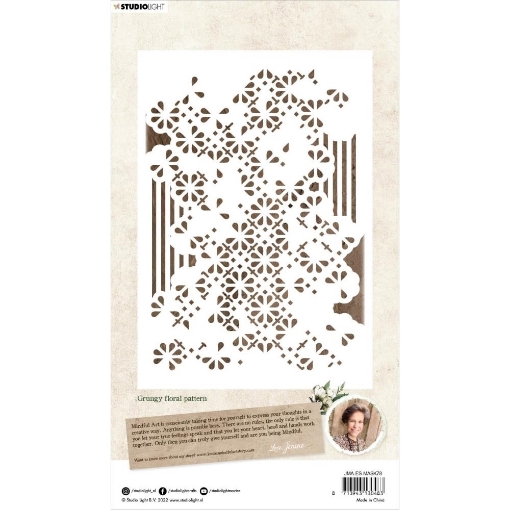 Picture of Studio Light Jenine's Mindful Art Essentials Στένσιλ 6"X8" - Nr. 78, Grungy Floral Pattern