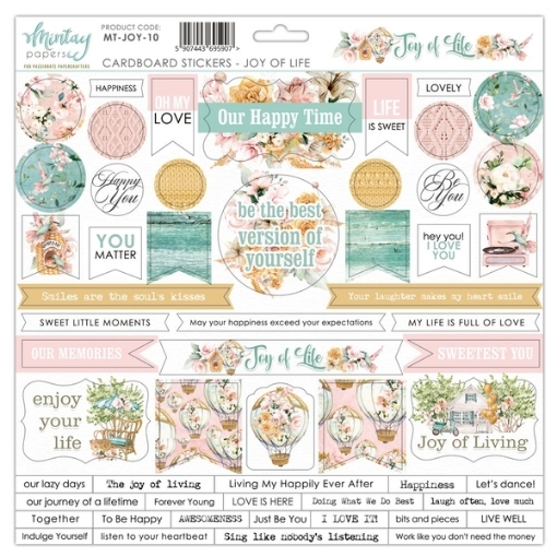 Picture of Mintay Papers Αυτοκόλλητα Chipboard - Joy Of Life, 56τεμ.