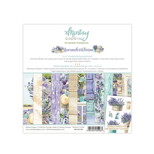 Picture of Mintay Papers Μπλοκ Scrapbooking Διπλής Όψης 6" x 6" - Lavender Farm